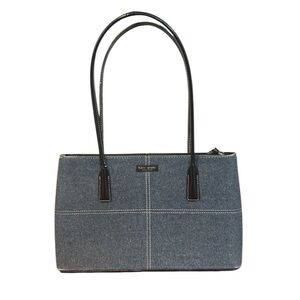 Kate Spade denim and black old school style stiff handled first handbag